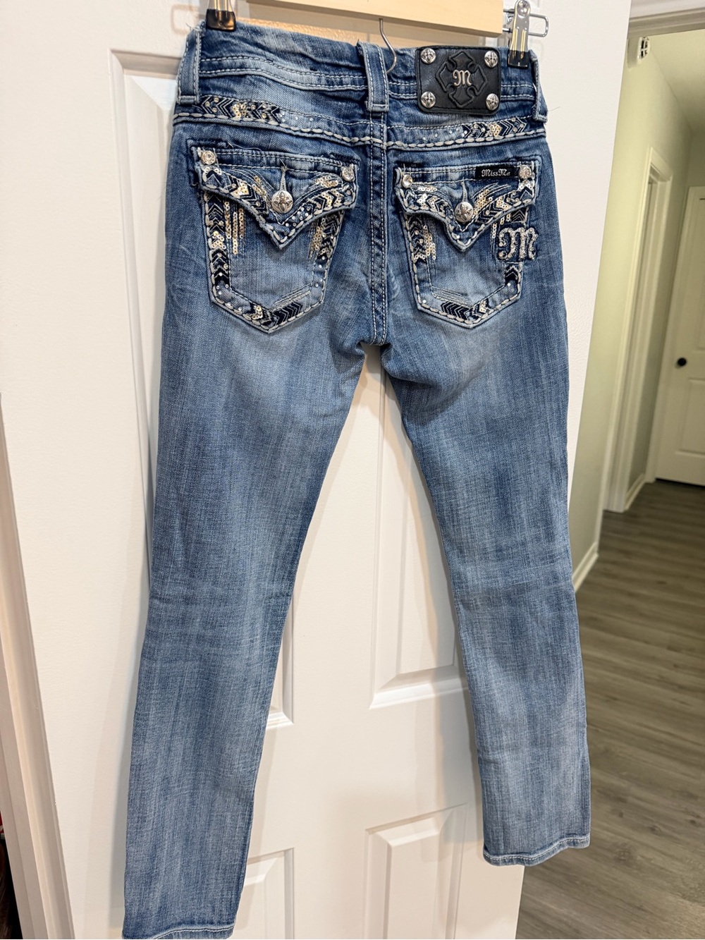 Miss me waist 24” blingy blue jeans - straight - Picture 8 of 9
